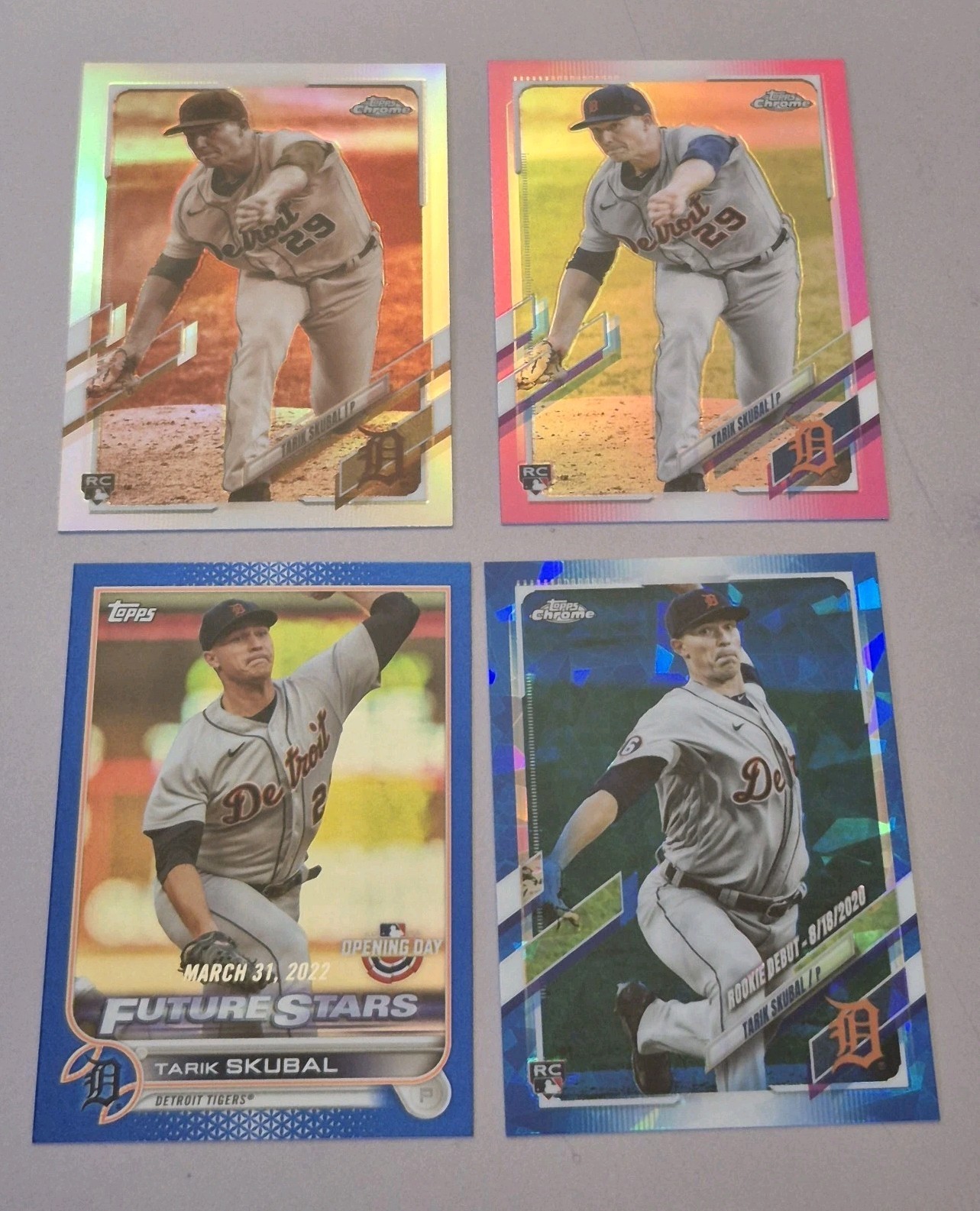 2021 Topps Chrome Update Sapphire Tarik Skubal Rookie 2 Refractor & Future Stars