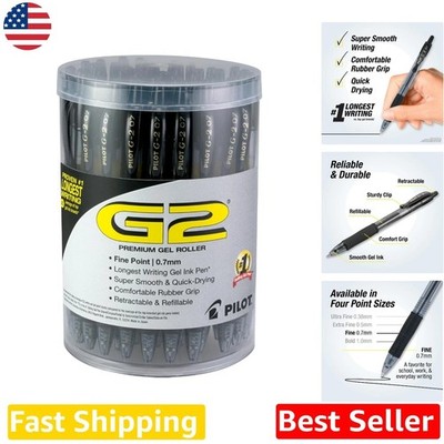 G2  Gel Pens Black 0.7mm Fine Point - 48ct Tub, Smooth Glide, Long-Lasting Ink
