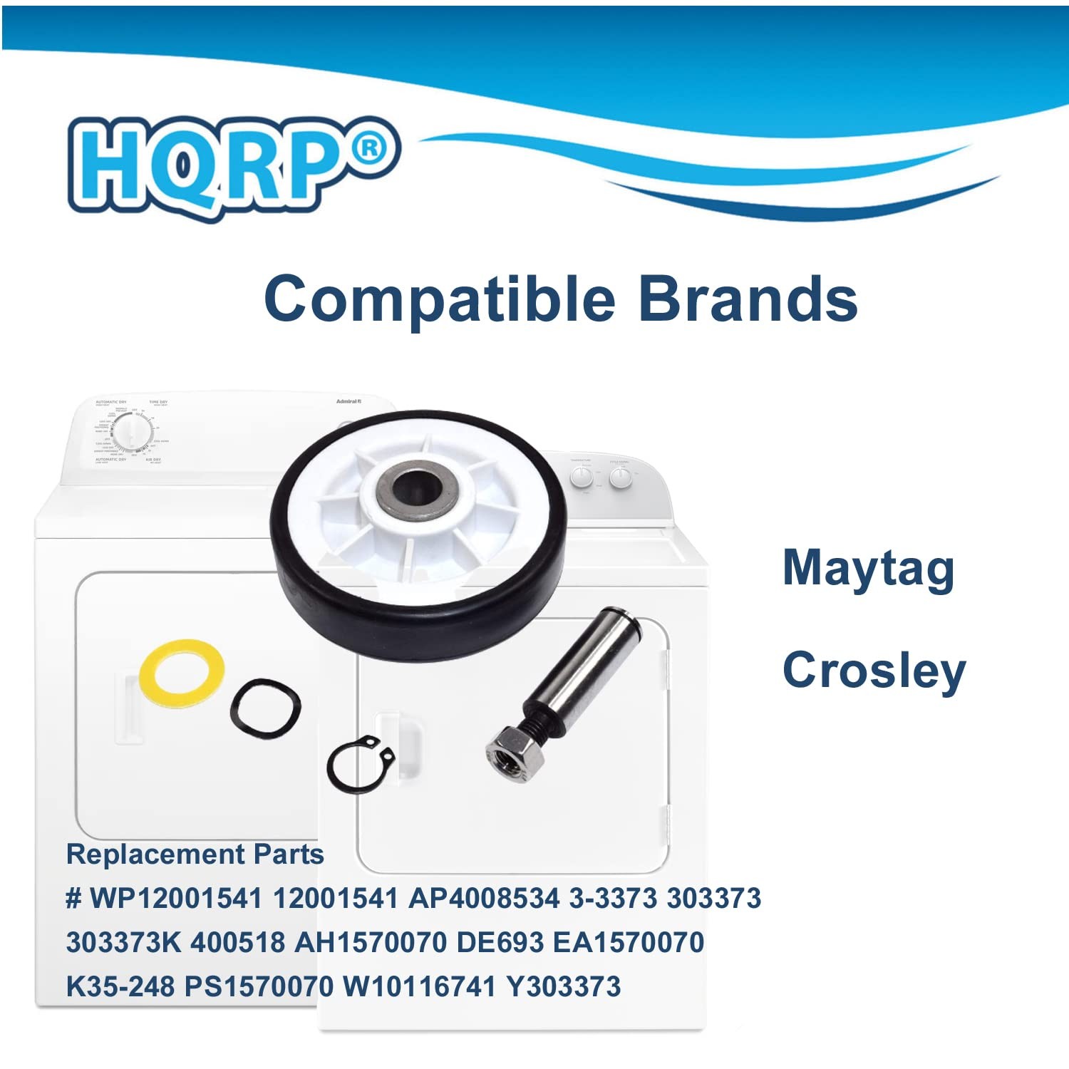 2-Pack Dryer Drum Support Kit Roller Wheel and Axle Replacement for Maytag 30...