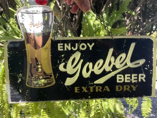 Goebel Beer ROG lucite sign Detroit Muskegon 1950s MI Ale Stroh's vintage old