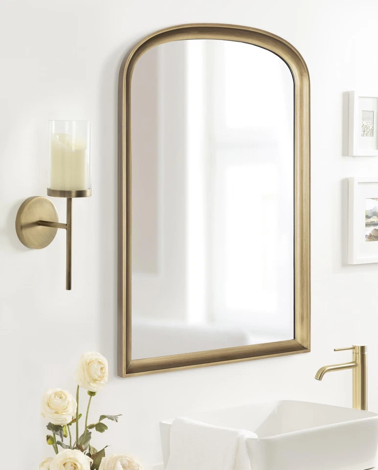 Aplique de pared de metal de transición Blaise; 5 x 6 x 14; latón antiguo; moderno redondo... Foto 3 de 4