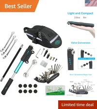Portable Blue Bike Repair Kit: 16-in-1 Tool & 120Psi Pump for Cyclists On-the-Go