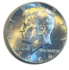 1964 Kennedy Silver Half Dollar Coin, Gem AU, Beautiful Condition