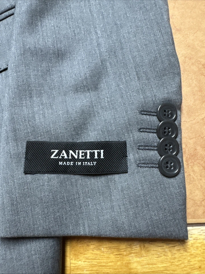 Nuevo Abrigo Blazer Chaqueta Zanetti 100% Lana Gris Talla 36S Para Hombres Hecho en Italia Deportivo Nuevo con Etiquetas Foto 2 de 4