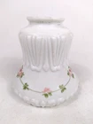 Vintage Milk Glass Hurricane Lamp Shade Hand Painted Roses