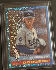 2025 Topps Heritage Justin Wrobleski #319 Chrome Light Blue Sparkle Refractor RC