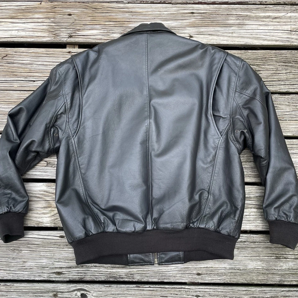 Chaqueta de Cuero Boeing De Colección Para Hombre Grande Genuino Bombardero Vuelo Aviador Abrigo Foto 2 de 4