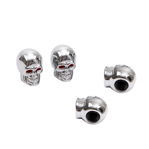 4pcs Fashion Skull Tyre Air Stem Caps Cover for Bike Car Truck