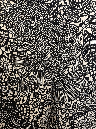 Ann Taylor 100% Silk Pants Black & White Floral Print Lined Classic Size 10 - Picture 4 of 6