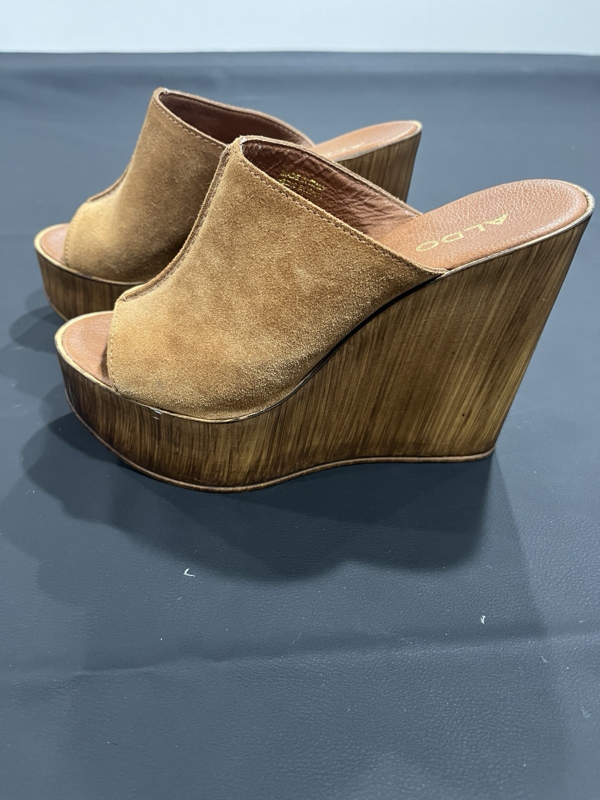 Celilmawien Aldo Brown Leather Wedges Women's Size 36 Us 6
