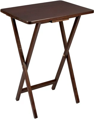 METETEL Wooden Folding Snack Table TV Side Laptop Coffee Tea Picnic Camping Home Parties