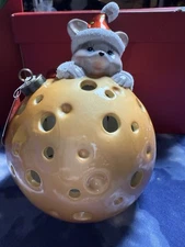 Home Reflections Christmas Mouse Ornament Luminary Flameless Candle With Box NWT