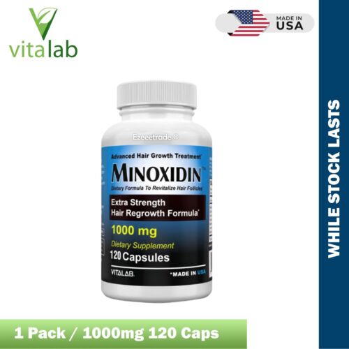 MINOXIDINA 1000mg Crecimiento del Cabello 120 Comprimidos Extra Fuerza Hombres Mujeres Recrecimiento EE. UU. - Imagen 17 de 21