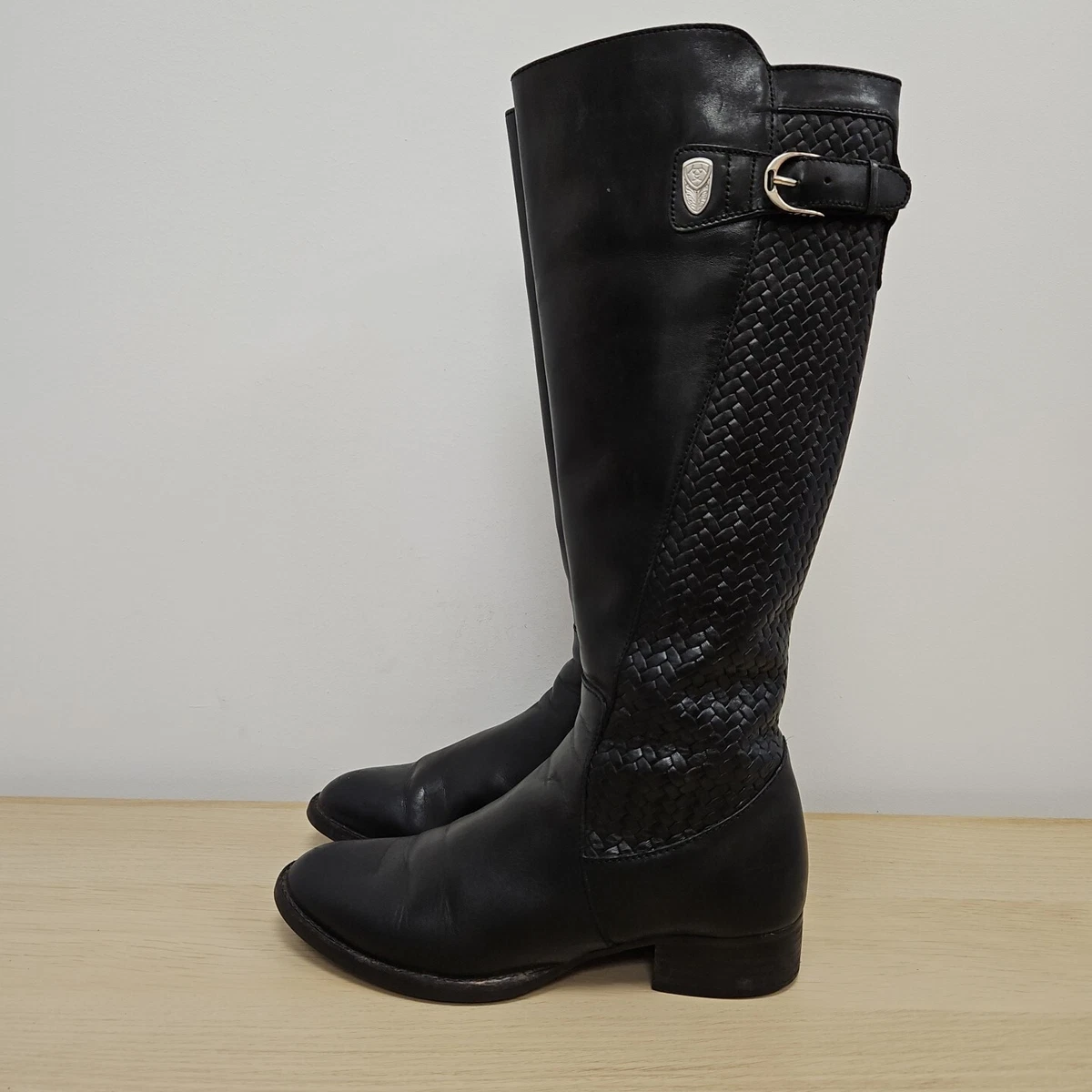 Ariat Heritage Plymouth Zip Tall Riding Knee High Black Boots Size Uk 5.5 Womens