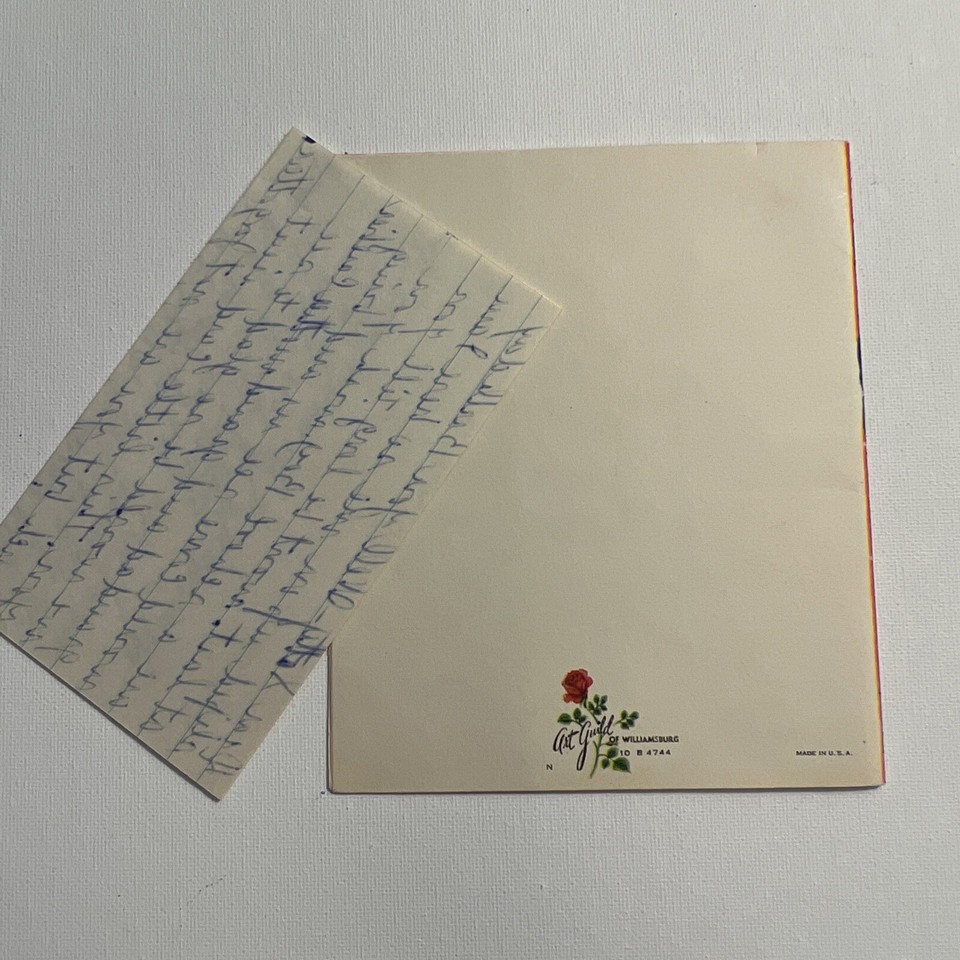 Vintage Art Guild Birthday Grandson Dog Flocked Plaid Card Signed W