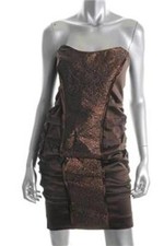 Nicole Miller Bronze Formal Evening Cocktail Dress Size 10 NWT $385