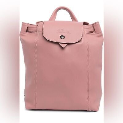 Longchamp Le Pliage Cuir Backpack in Pink