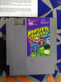 Monster Party (Nintendo NES, 1989) Video Game w/Instruction Manual & Sleeve