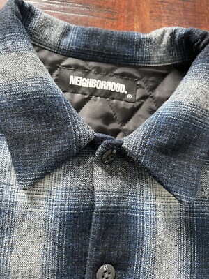 Neighborhood EL BARRIO LS SHIRT LARGE BLUE NWT QUILT LINED OVER