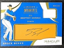 BROCK BURKE ⭐ 2020 Immaculate Debut Moments ROOKIE Patch ON CARD Auto /99 MINT