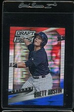 2014 PRIZM PERENNIAL DRAFT PICKS RED WHITE & BLUE PULSAR PRIZM #28 BRETT AUSTIN 