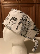 Scrub or Chef Hat Medical Nursing Chemo Skull Harry Potter Cotton Fabric