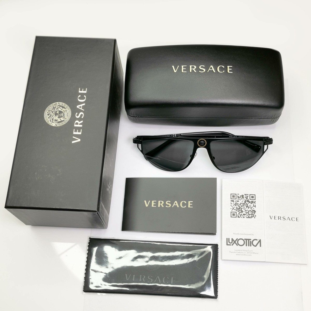 Authentic Versace Unisex Black Medusa Metal Sunglasses Mod 2213 1009/87 MEDUSA SHIELD BLACK 4391GB1/87 VERSACE main image 3