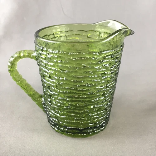 Vintage Anchor Hocking Soreno Avocado Green Glass Creamer