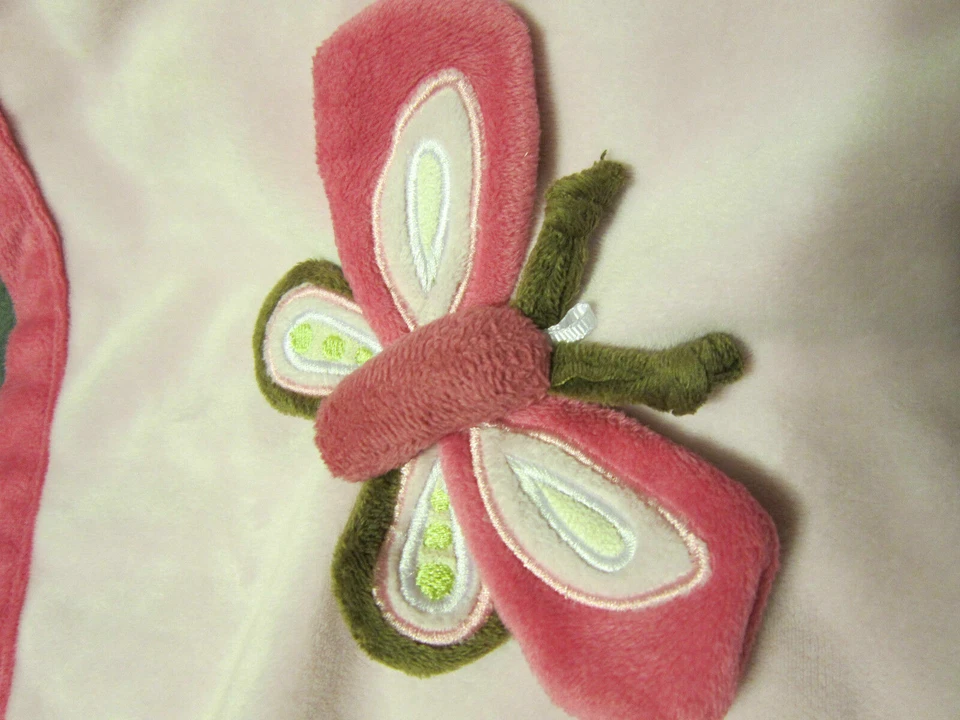 Tiddliwinks Raspberry Garden Security Blanket Lovey Pink Butterfly 12" - Imagem 2 de 4