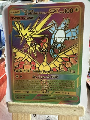 Moltres & Zapdos & Articuno Tag Team GX Multi Color 🕺Fan Art NM