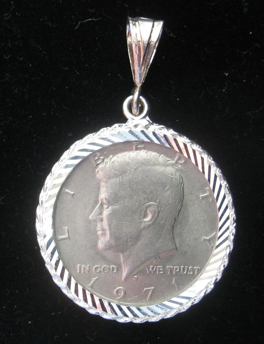 Silver dollar deals coin holder necklace