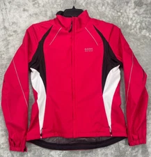 Gore Womens Bike Wear Jacket Red Windstopper Size Large Full Zip Cycling Stretch