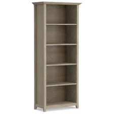 SIMPLIHOME Amherst SOLID WOOD 30 Inch Transitional 5 Shelf Bookcase in