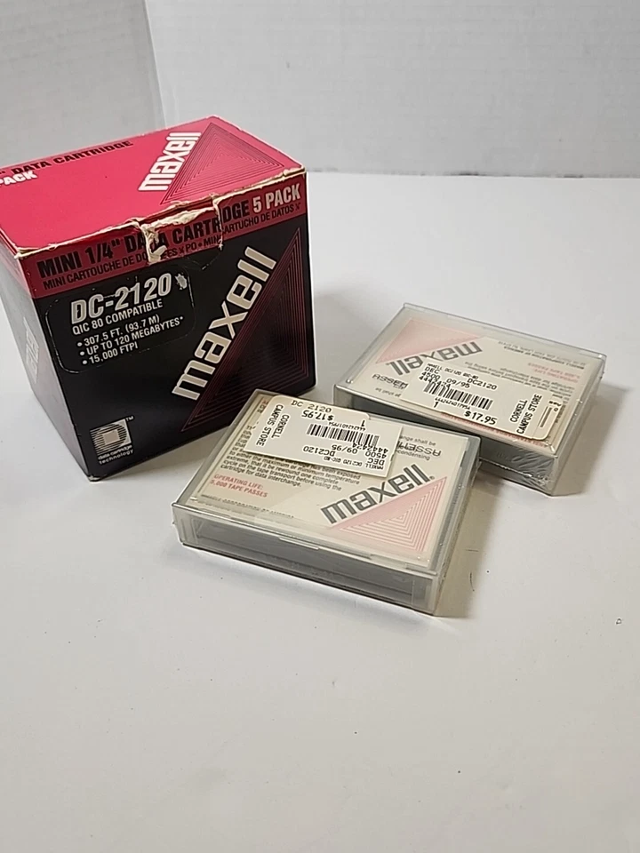 MINI CARTUCHO DE DATOS MAXELL DC-2120 1/4" FORMATEADO QIC 80 Paquete de 2 Foto 3 de 3