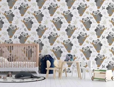 3D Cartoon Animal Gray Koala Wall Murals Wallpaper Murals Wall Sticker