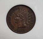 1875 Indian Head Cent ANACS AU Details Almost Uncirculated Struck Thru Soapbox