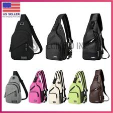 Men Women Sling Bag Chest Fanny Packs Cross Body Travel Sports Shoulder Backpack