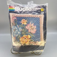 VTG Cottage Garden BUCILLA Needlepoint PILLOW Kit Spring Flowers 14" New 4561