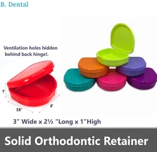 2 Sealed Assorted Dental Retainer Boxes Denture Case, Mouthguard Containers Box