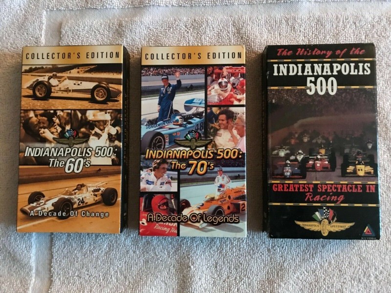 Indianapolis 500 VHS Tapes (3): The 60's, The 70's, And The History