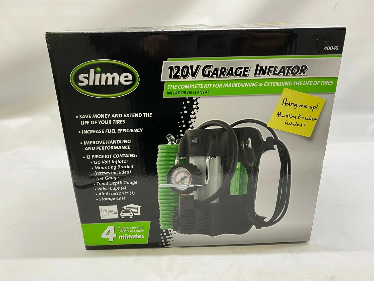 Slime 40045 120V Garage Car Tire Inflator with Accessories Kit NEW