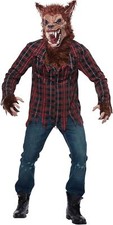 Full Moon Werewolf Wolf Man Scary Monster Fancy Dress Up Halloween Adult Costume