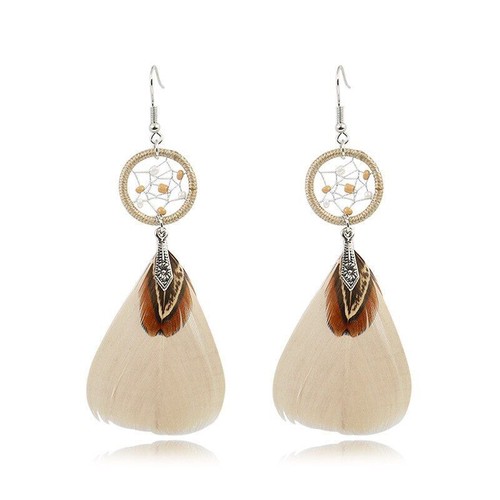 Bohemian Shell pendant Earrings - Vintage Long Tassel Fringe Boho Dangle Earring - Picture 16 of 21