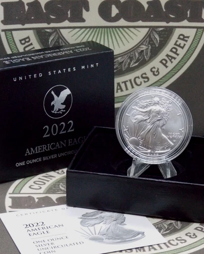 2022 "W" American *BURNISHED* Silver 1oz Eagle $1 BU UNC Box & COA ECC&C, Inc.