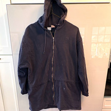VTG 90s Nike Full Zip Hoodie Large Gray Tonal Swoosh Drawstring Oversized Y2K