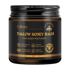 Beef Tallow for Skin, Tallow and Honey Balm for Face - 100% Organic Grass-Fed Be