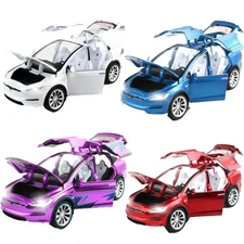 1/24 Tesla Model X Car Alloy Model Die Cast Casting Mini Vehicle Toys for Gifts