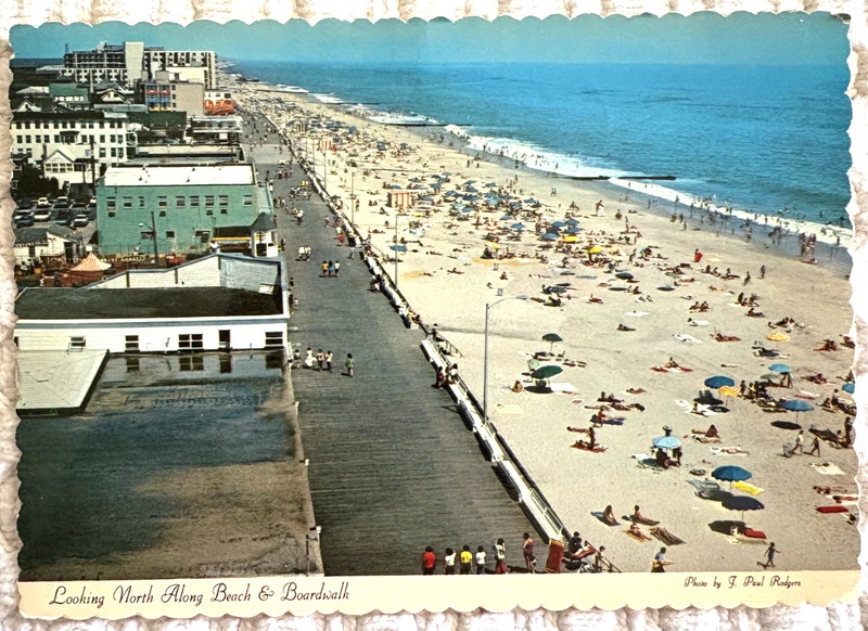 Rehoboth Beach Delaware Vintage Oversize Postcard Aerial View Beach & Boardwalk