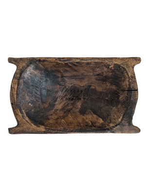 Primitive Style Rustic Wood Bowl Small Merry Christmas Engraved Rustic Country