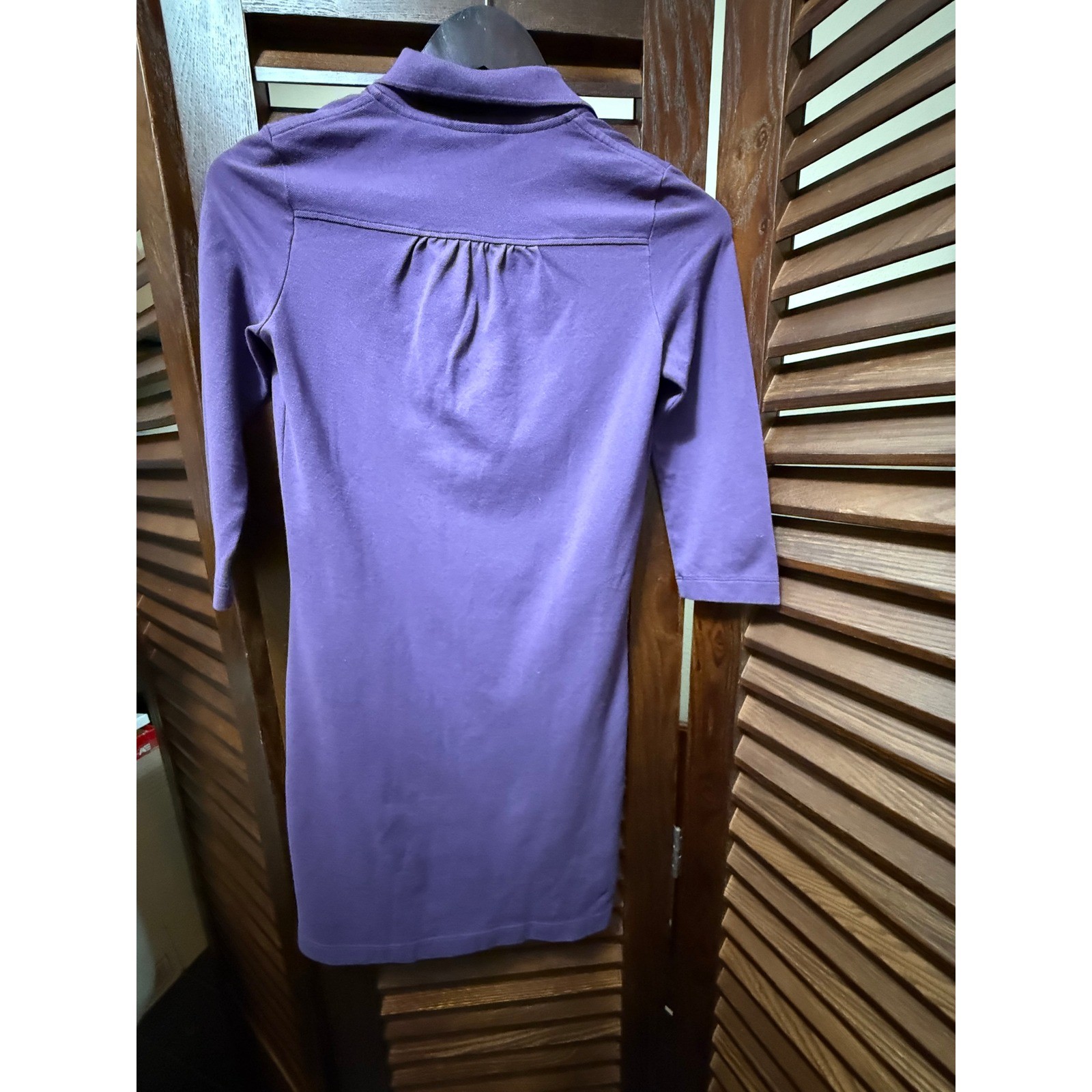 Lacoste Purple Cotton Pique 3/4 Sleeve Polo Dress Size 34 thumbnail 2